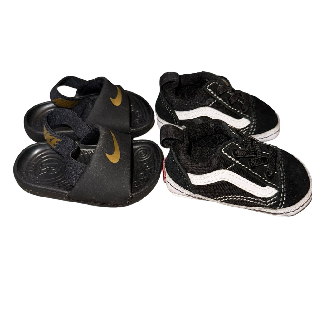 Vans Infant Slip-On V Crib Shoe size 1 Nike water swim sandals 3